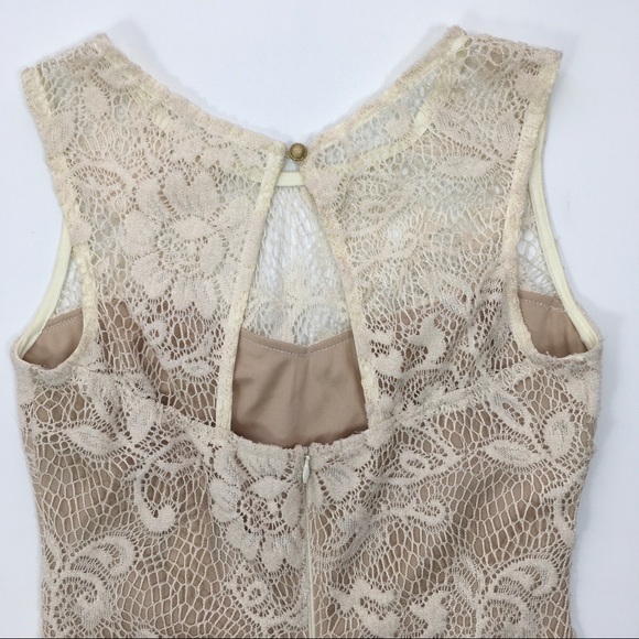 Maria Bonita | Ivory Nude Sleeveless Lace Dress - Picture 7 of 8
